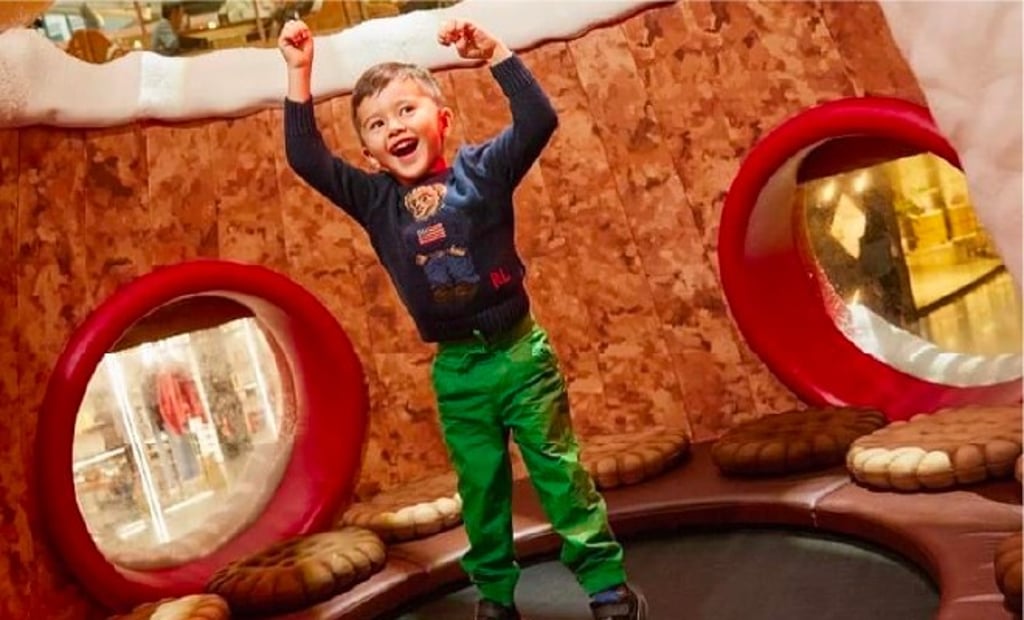 Bounce as high as you can on the Teapot Trampoline.